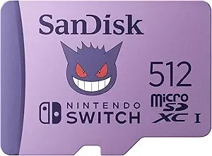 Sandisk 512gb PokéMon Gengar Microsdxc Card Licensed For Nintendo-Switch - Made For Nintendo-Switch 1, Oled, And Lite - Sdsqxao-512g-gn6zk