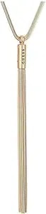 Guess Goldtone Long Sleek Tassel Y-Necklace For Women