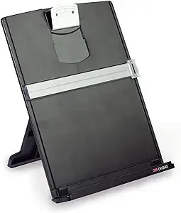 3m Desktop Document Holder Copy Holder, Adjustable Clip Holds Portrait And Landscape Documents For Easy Viewing, Bottom Ledge Has Lip To Keep Up To 150 Sheets Securely In Place, Black (dh340mb)