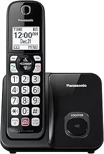 Panasonic Cordless Phone With Advanced Call Block, Bilingual Caller Id, Easy To Read Large High-Contrast Display, Expandable System With 1 Handset, Kx-tgd810b (Black)