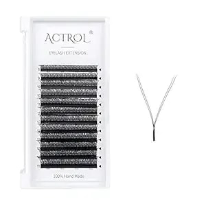 Yy Lashes Extension Professional Grade Black 0.07mm D Curl 8-15mm Mix Volume Individual Yy Eyelashes Extension Y Shaped Soft Eyelashes Thin Root Easy Fan Making For Lash Artists