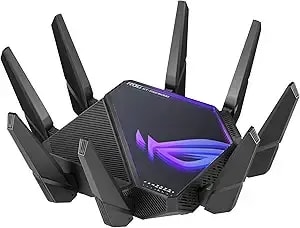 Asus Rog Rapture Wifi 6e Gaming Router (Gt-axe16000) - Quad-Band, 6 Ghz Ready, Dual 10g Ports, 2.5g Wan Port, Aimesh Support, Triple-Level Game Acceleration, Lifetime Internet Security, Instant Guard