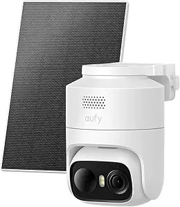 Eufy Security Eufycam c37, Security Cameras Wireless Outdoor, 360° Pan & Tilt Ai Tracking, 2k Solar Camera, Human/Pet/Vehicle Detection, Flexible Solar Panel, Color Night Vision, No Monthly Fee