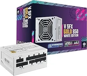 Cooler Master v850 Sfx Gold 850w Small Form Factor Psu Itx Sff Power Supply, Fully Modular, 80 Plus & Cybenetics Gold Certified, Atx 3.1, Pcie 5.1 Ready, 90° 12vhpwr Cable, 10-Year Warranty, White