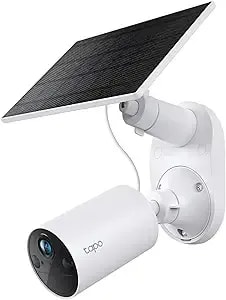 Tapo Solarcam 1080p Security Camera Wireless Outdoor- Battery Power With Solar, Person Detection, Subscription-Free Local Storage Or Optional Cloud, Works With Alexa & Google Assistant, c402 Kit