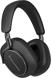 Bowers & Wilkins px8 Over-Ear Headphones Wireless Bluetooth Noise Cancelling, Luxurious Materials, 30-Hour Battery Life, 15-Min Quick Charging, Black