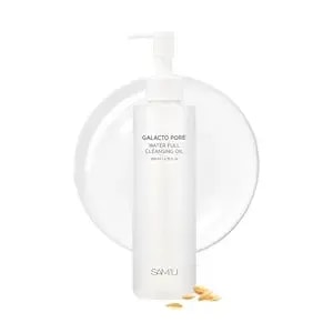 Sam'U Galacto Pore Water Full Cleansing Oil For Face, Korean Oil Cleanser & Makeup Remover With Galactomyces & Rice Bran Oil, Non-Comedogenic, All Skin Types, 6.76 Fl Oz