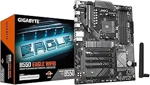 Gigabyte b550 Eagle wifi6 Amd am4 Atx Motherboard, Supports Ryzen 5000/4000/3000 Processors, ddr4, 10+3 Power Phase, 2x M.2, Pcie 4.0, Usb-C, wifi6, Gbe Lan, Pcie Ez-Latch, Ez-Latch, Rgb Fusion