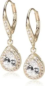Anne Klein Women'S Drop Crystal Earrings, Statement Fashion Jewelry With Crystal Inspired Accents For Everyday And Evening Wear