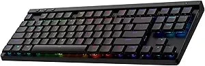 Logitech g515 Lightspeed Tkl Low Profile Wireless Gaming Keyboard, Lightsync Rgb, Thin Tenkeyless Design, Pbt Keycaps, Tactile (Brown) Mechanical Switches - Black