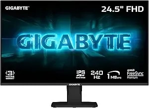 Gigabyte - gs25f2a - 24.5" Superspeed Ips Gaming Monitor - Fhd 1920x1080-240hz - 1ms Gtg - Amd Freesync Premium - Hdmi, Dp - Tilt Adjustable - Black