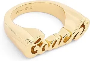 Coach Jewelry Women'S Signature Coach Name Plate Band Ring