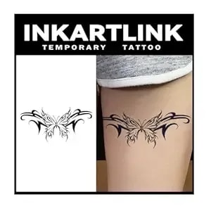 Inkartlink Tattoo Tech, 2 Sheets Extra-Large Semi Permanent Tattoo, Adult Art Design Temporary Tattoos, Lasts 1-2 Weeks, Waterproof, Realistic Look, No Adhesive, No Reflection (Sexy Butterfly Design)