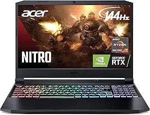 Acer Nitro 5 an515-45-r92m Gaming Laptop, Amd Ryzen 7 5800h (8-Core) - Nvidia Geforce Rtx 3060 Laptop Gpu - 15.6" Fhd 144hz Ips Display - 16gb ddr4 - 512gb Nvme Ssd - Wifi 6 - Rgb Backlit Keyboard