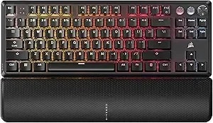 Corsair k70 Pro Tkl Rgb Tenkeyless Mechanical Wired Gaming Keyboard – Pre-Lubed Hall Effect Mgx Hyperdrive Adjustable Switches, Simultaneous Socd And Rapid Trigger, Abs Double-Shot, Qwerty Na – Black