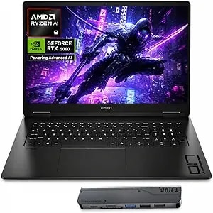 Hp Omen 17 5060 Ryzen Ai 9 Gaming Laptop, Amd Ryzen Ai 9 365, Rtx 5060, 17.3" Fhd Ips 144hz 100% Srgb, 32gb ddr5, 1tb Ssd, Rgb Backlit Kb, Low Blue Light, Hdmi, Windows 11 Home, Bundle 7 In-1 T-Hub