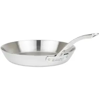 Viking Contemporary 3-Ply Frying Pan, 12 Inch Stainless Steel Kitchen Cookware, Silver