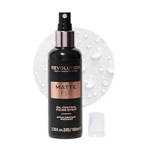 Makeup Revolution Matte Fix Oil Control Setting Spray, For Long Lasting Makeup, Lightweight & Translucent Formula, Vegan & Cruelty-Free, 3.38 Fl Oz