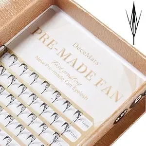 Decemars Premade Anime Spire Fairy Eyelash Extensions 0.07 C Curl 15mm Comic Feather Shape Lash Fans Clusters Manga Individual Spikes Eyelashes Natural Soft Wispy Cat Eye Lashes (a06-C-0.07-15mm)