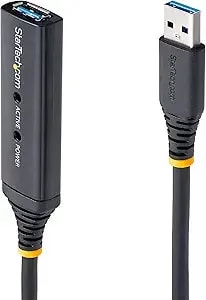 Startech.Com 16.4ft Active Usb 3.0 (5gbps) Extension Cable With Ac Power Adapter - Shielded - Male To Female Usb Usb 3.2 gen1 Type A Extender, Taa (usb3aaext5m)
