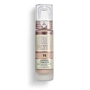 Revolution, Irl Filter Longwear Foundation, Soft & Breathable Formula, Medium To Full Coverage, Matte Finish, f4, 0.7 Fl Oz
