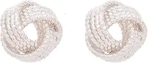 Nine West "Chain Gang" Knot Button Earrings