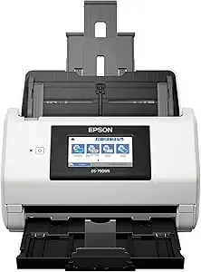 Epson Ds-790wn Wireless Network Color Document Scanner For Pc And Mac With Duplex Scanning,Computer-Free Function, 100-Page Auto Doc Feeder (Adf) And 4.3" Colorful Lcd Touchscreen
