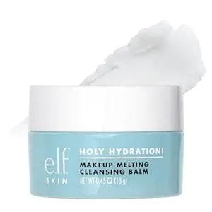 E.L.F. Skin Mini Holy Hydration! Makeup Melting Cleansing Balm, Face Cleanser & Makeup Remover, Infused With Hyaluronic Acid To Hydrate Skin, 0.45 Oz
