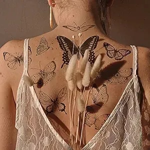 Everjoy Realistic Black Butterfly Temporary Tattoo Stickers - Waterproof Fake Tattoos, Party Favors, Themed Decorations And Gifts For Women