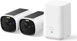 Eufy Security Eufycam e40 2-Cam Kit, Solar Security Camera, 2k Maxcolor Night Vision With Integrated Solar Panel, Built-In 16gb Local Storage, No Monthly Fee, Easy Set-Up, ip66