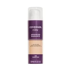 Covergirl Advanced Radiance Age-Defying Liquid Foundation Makeup - Anti-Aging, Age-Defying Formula, Buildable Coverage (Packaging May Vary) - 110 Classic Ivory - 1 Fl Oz (Pack Of 1)