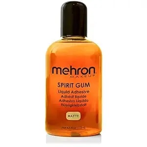 Mehron Makeup Spirit Gum - Spirit Gum Adhesive - Special Fx , Cosplay, Halloween, Stage Performance Makeup - Professional Cosmetic Glue Adhesive For Face, Skin, & Body (4.5 Oz) (Matte)
