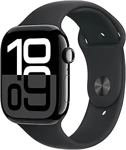 Apple Watch Series 10 [Gps + Cellular, 46mm] - Jet Black Aluminum Case With Black Sport Band, M/L (Renewed)