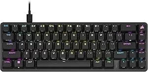 Corsair k65 Pro Mini Rgb 65% Optical-Mechanical Wired Gaming Keyboard - Opx Switches - Pbt Double-Shot Keycaps - Icue Compatible - Qwerty Na Layout - Black