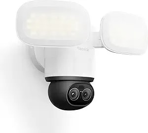 Reolink Trackflex Floodlight Wifi, 4k Dual-Lens Floodlight Camera, 3000 Lumens, 360° Ptz 6x Hybrid Zoom, Auto-Tracking, Privacy Focused Local Ai Video Search & Storage, Dual-Band Wi-Fi 6, Ac Hardwired