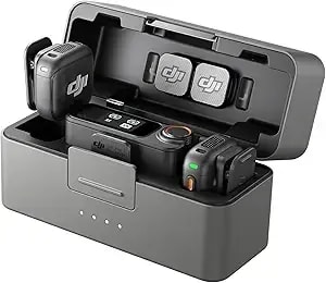Dji Mic 3 (2 Tx + 1 Rx + Charging Case), Wireless Microphone For Iphone/Camera/Android, Ultralight, Adaptive Gain Control For Balanced Volume, Dual Band Anti-Interference, 28hrs Use, Vlog