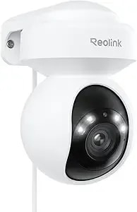Reolink 4k Outdoor Plug-In Wifi 6 Security Camera, Ptz Camera For Home Security, Wi-Fi 6 New Tech, Motion Tracking, Smart Detection, 3x Optical Zoom, Motion Spotlight, Local Storage, e1 Outdoor Pro