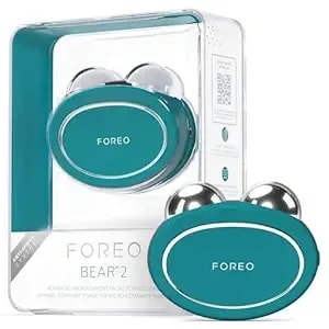 Foreo Bear 2 Advanced Lifting Toning Microcurrent Facial Device -Face Sculpting Tool - Firm & Contour - Non-Invasive - Increases Skin Care Absorption - Evergreen