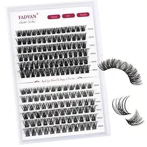 Fadvan Short Lash Clusters, 156pcs Wispy Volume Diy Eyelash Clusters, D-Curl Individual Lashes Soft False Eyelashes Extension, 10-16mm Mixed Cluster Eyelash Extensions
