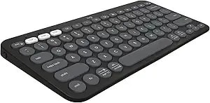 Logitech Pebble Keys 2 k380s, Multi-Device Bluetooth Wireless Keyboard With Customizable Shortcuts, Slim And Portable, Easy-Switch For Windows, Macos, Ipados, Android, Chrome Os - Tonal Graphite