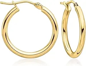 Ross-Simons Italian 2mm 14kt Yellow Gold Hoop Earrings