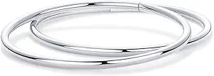Pavoi Waterproof Bangle Bracelet For Women - 14k Gold Plated Classic Lightweight Stacking Stainless Steel Bracelet - Single & 2-Pack Bangles