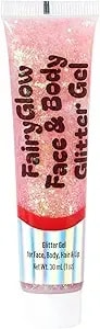 Fairyglow Face & Body Glitter Gel, 30 Ml (1 Oz), Pink, Non-Toxic, Skin-Friendly, Easy To Wash - Ruby Vibe Co