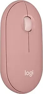 Logitech Pebble Mouse 2 m350s Slim Bluetooth Wireless Mouse, Portable, Lightweight, Customizable Button, Quiet Clicks, Easy-Switch For Windows, Macos, Ipados, Android, Chrome Os - Tonal Rose