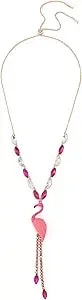 Betsey Johnson Women'S Betsey'S Backyard Flamingo Adjustable Y-Necklace