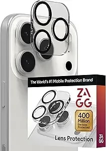 Zagg Glass Elite Iphone Camera Lens Protector For Iphone 17 Pro Max / 17 Pro - Camera Frame, Maximum Impact & Scratch Protection, Anti-Reflective Technology, Smudge-Resistant, Precise Fit