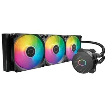 Cooler Master 360l Core Aio Cpu Liquid Cooler – 360mm Radiator, 3x Argb Pwm Fans, Patented Gen S Dual-Chamber Pump, Quiet Cooling & Easy Installation, Amd am5/am4 & Intel Lga 1851/1700, Black