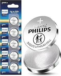 Philips 3v Lithium Coin Cell Battery, cr2032-Leak-Resistant & Child-Safe Packaging Works With, Watches, Cameras, & Home Electronics