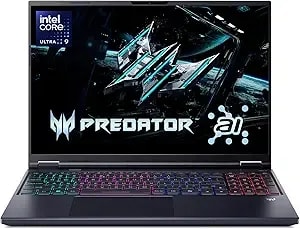 Acer Predator Helios Neo 16 Ai Gaming Laptop - Intel Core Ultra 9 Processor 275hx - Nvidia Geforce Rtx 5070 Ti - 16" Wqxga 240hz G-Sync - 16gb ddr5 - 1tb Gen 4 Ssd - Killer Wi-Fi 6e - phn16-73-92b8