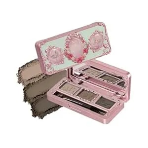 Flower Knows Midsummer Fairytales Eyebrow Palette,3 Color Eye Brow Powder Palette Waterproof Long-Lasting Brow Filler&Definer,Easy Blend,Light Brown Natural With Brush,0.14 Oz(02 Cold Brew Tawny)